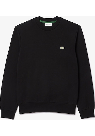 Lacoste Erkek Regular Fit Bisiklet Yaka Sweatshirt Siyah