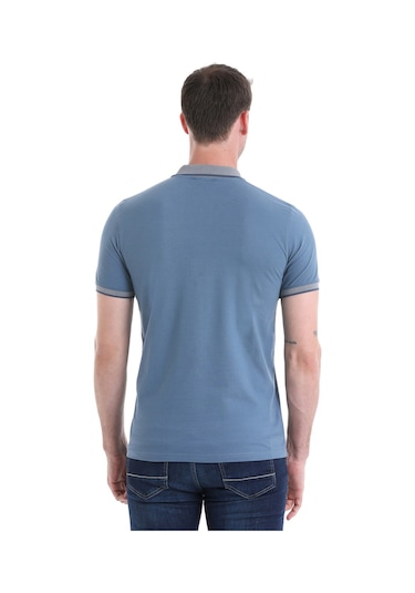 Hatemoğlu İndigo Regular Fit Düz 100% Pamuklu Polo Yaka Tişört 3536etc22c03 85 İndigo