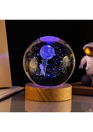Aya Çıkan Astronot Tasarım Cam Küre Çok Renkli 94473688