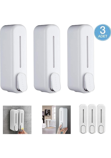 3 Adet Duşakabin Duşjeli Sabunluk Şampuan Şişesi Manuel Model