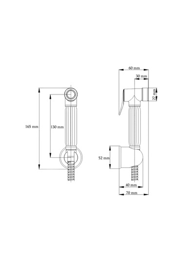 Potato Hijyenik Duş İçin Hortumlu Ve Brakete Sahip Seltzer Seti 239162076 Krom