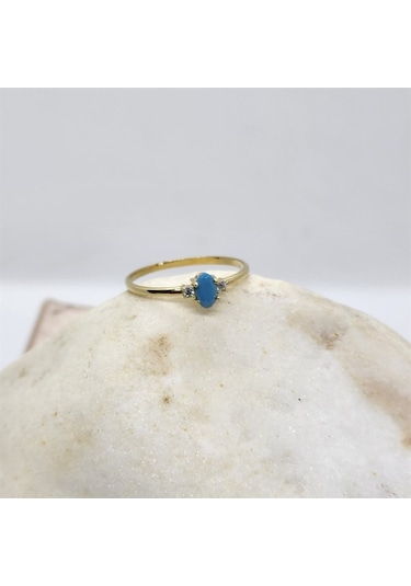 0,40 Ct Firuze Taşlı Tektaş 14 Ayar Altın Yüzük-Tektaş Altın Yüzü 552950077