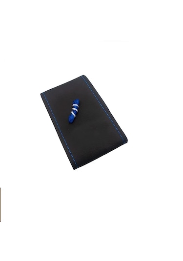 Direksiyon Kılııfı İğneli 38cm Delüx Siyah Mavi Dikişli