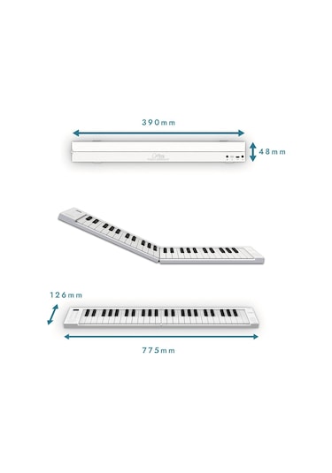 Blackstar Carry-on Folding Piano 49 Touch Tuşlu Taşınabilir &amp Katlanabilir Klavye Beyaz