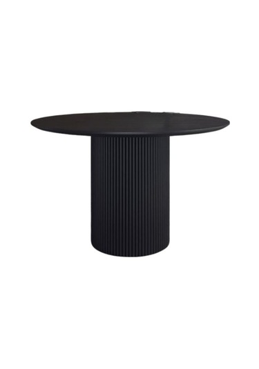 Breeze Yuvarlak Ahşap Bohem Masa 100x100 Siyah