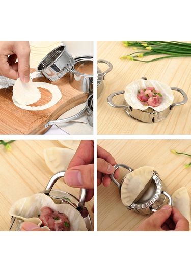 Konesam 304 Çelik Manti Kalıbı Seti Büyük Boy Kalıp + Kurucı + Fıçık Kaşığı - Ev Ve Restoran Mutfak Aleti Diğer