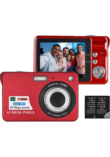 Trendooze Springsun 4k Dijital Kamera 48mp 2.8 İnç Tft Ekran Otomatik Odaklama 16x Dijital Zoom Dahili Flaş 2 Adet Bf