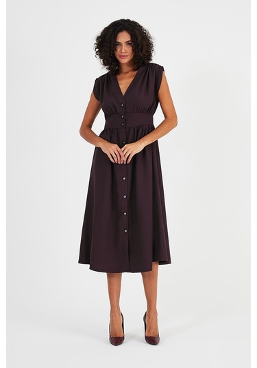 Alexandergardı Kruvaze Yaka Kolsuz Elbise B24-24500 001