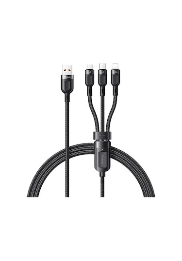 Mcdodo 3In1 65W Lightning/Type C/Micro Usb Şarj Kablosu 1.2 Metre