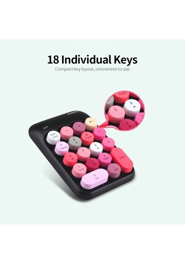 Mofii X910 2.4g Kablosuz Klavye Sayısal Klavye Taşınabilir 18 Tuşlu Finansal Muhasebe Ofis Klavyesi Yeşil Karışık Renk