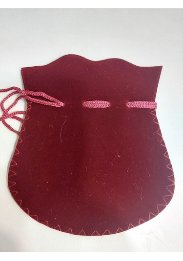 Bordo Kadife Kese Boy 12x10cm Hıdırellez Takı Altın İçin 1 Adet