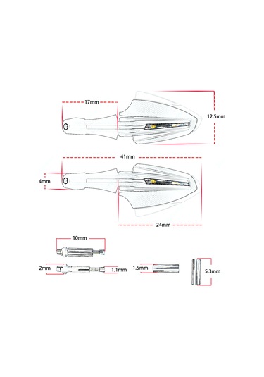 Reedark Motorcycle Universal 22mm El Koruma Koruması, Islak Suya Dayanıklı, Rüzgar Engeli, Led Sinyal Işıkları, Beyaz