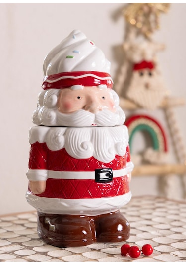 The Mia Yılbaşı Kurabiye Kavanozu 16x15x28 Cm Çok Renkli