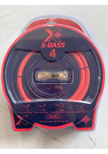 X-bass 4 Ga Profesyonel Seri Kalın Oto Amfi Kablo Seti Xb-4kit