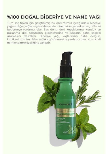Dermokil %100 Doğal Biberiye Ve Nane Yağı 75 Ml