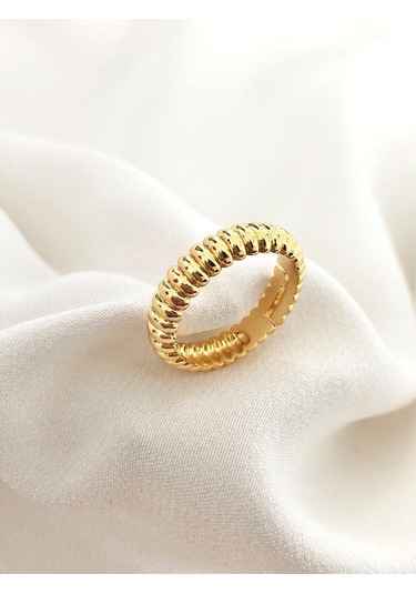 Kadın Altın Renk Vintage Burgu  Yüzük Çok Renkli