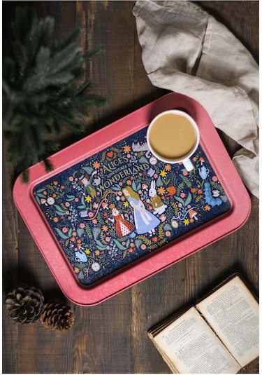 Fairytale Desenli Grande Metal Tepsi, 31 X 43 Cm
