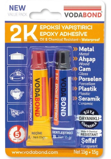 Vodabond Suya Dayanıklı Çok Amaçlı Epoksi Plastik Yapıştırıcı 30 Gr.