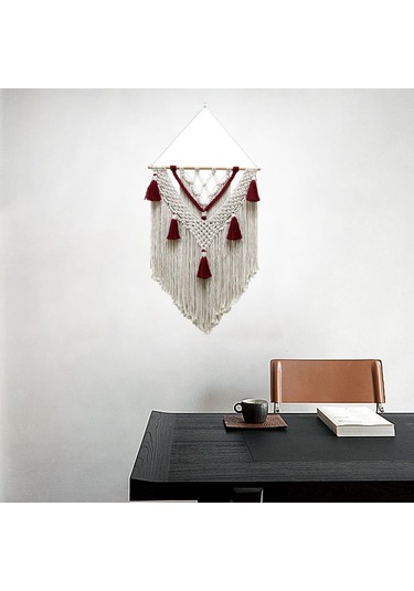 Homyl Makrome Duvar Asılı Goblen Püskül Ev Yatak Odası Dekor