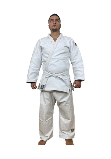 Jiu Jitsu Elbisesi Jujitsu Gi Bjj Gi Ju Jitsu Kimono Beyaz Gri Dikişli Beyaz