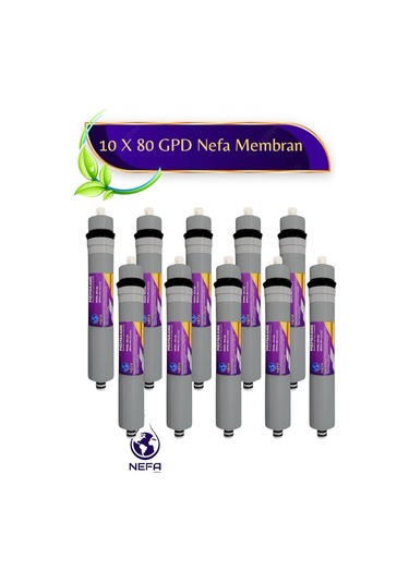 Su Arıtma Cihazı Ana Filtresi, 10 Adet 80gpd Nefa Membran Filtre