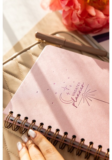 A5 Spiralli Süresiz Planlayıcı Ajanda - Pembe Pembe