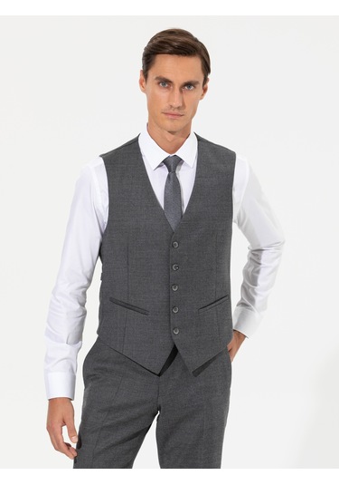 Cacharel Gri Slim Fit Yelek