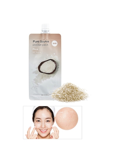 Missha Pure Source Pocket Pack Rice Ölü Derileri Arındıran Aydınlatıcı Pirinç Peelingi 10 ML