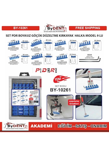 Set Pdr Boyasız Göçük Düzeltme Kırkayak Halka Model 9 Lu