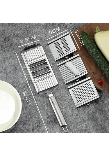 Mutfak Mandolin Sebze Doğrayıcı 4'ü 1 Arada Manuel Paslanmaz Çelik Çok Fonksiyonlu Sebze Doğrayıcı 4 Modlu Dilimleyici Mutfak M Diğer