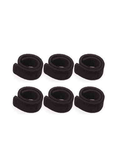 Skycity Sbr Ve Ok Kumaş 6 Adet Siyah 30x240mm Esnek, Dayanıklı Ve Taşınabilir Olta Kamçı Bağlama Kayışı