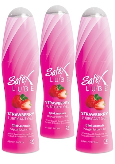 Safex Lube Kayganlaştırıcı Jel Çilek 3 x 85 ML