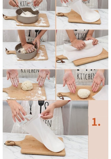 River World Orta Hamur Torbası Silikon Şeffaf Hamur Yoğurma Torbası Ekmek Makarna Mantı  Hamuru Kolay Yoğurma