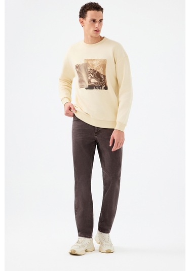 Loft Erkek Sweatshirt Krem
