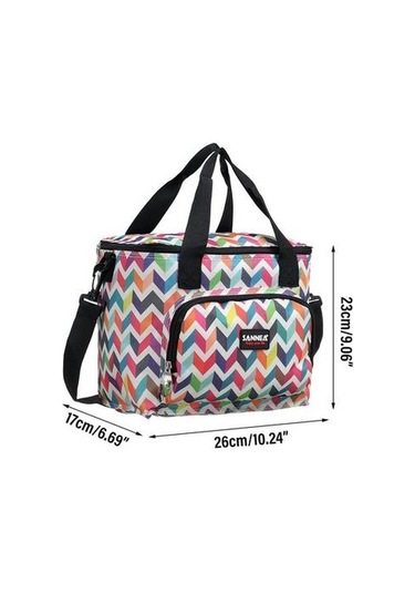 Oxford Kumaş Çift Katmanlı Termal Öğle Yemeği Çantası Yalıtımlı Soğutuculu Taşınabilir Piknik Ve Seyahat Çantası, Omuz Askılı Şık Tote Tasarım Çok Renkli