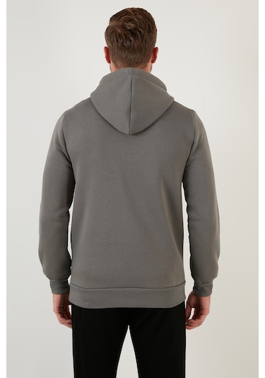 Buratti Regular Fit Kapüşonlu Kanguru Cepli Içi Tüylü Yumuşak Şardonlu Erkek Sweat 5905281 Açık Haki