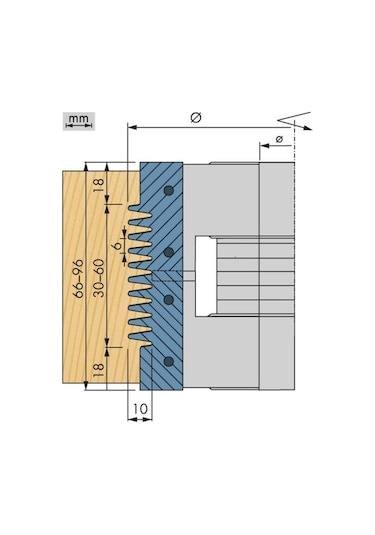 140 Mm Çap V Kurtağzı Göbekli Freze Bıçağı