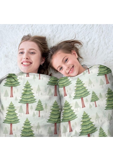 Noel Desenli 47 İnç Yuvarlak Flanel Battaniye, Yetişkin Ve Çocuk İçin, Yumuşak, Rahat Ve Hafif Noel Çam Ağacı