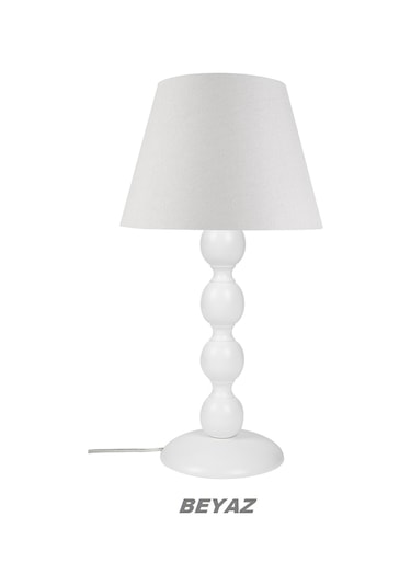7 Renk Büyük Boncuk Abajur Beyaz Ayak Diğer