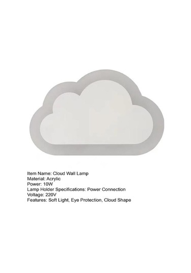 Modern Bulut Duvar Lambası Yumuşak Sıcak/beyaz Işık Göz Koruması Başucu Plug-in Gece Lambası A White Light Diğer