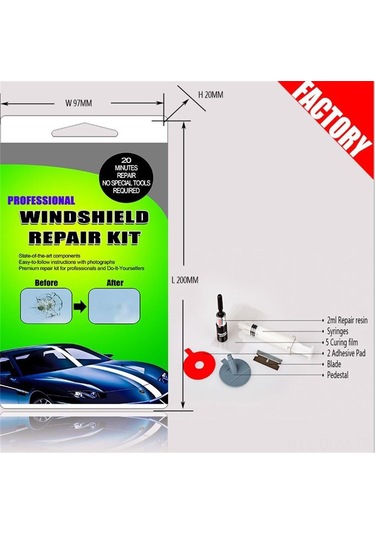 Qingmipy Oto Cam Çatlak Ve Yırtık Tamir Seti - Dıy Cam Görünürlüğünü Geri Yükleyen Enjeksiyonlu Reçine İçeren Tamir Aracı