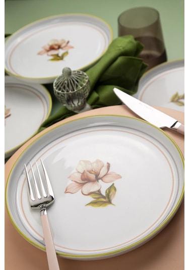 Kütahya Porselen Moderna 6 Kişilik 19 Cm Pasta Takımı Manolya