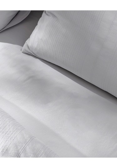 Madame Coco Rosalie Tek Kişilik %100 Pamuk Armürlü Nevresim Takımı - Açık Gri Gri