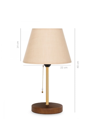 Homing Sera Ahşap Ayaklı Abajur Ayd-2647 Kahverengi