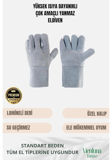 Premium Kalite Yüksek Isı Dayanımlı Kaynak Yangın Waterproof Çok Amaçlı Deri Eldiven