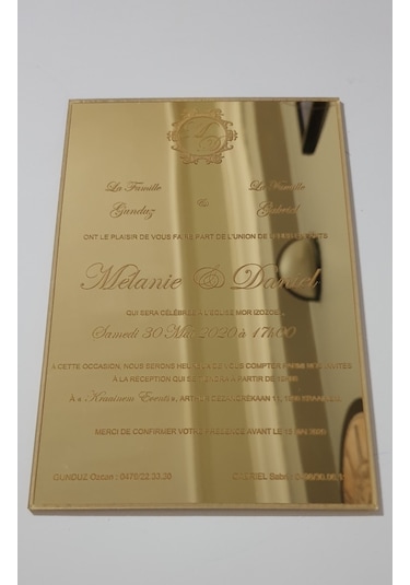 Hdrlazerdizayn Ayna Pleksi Veya Şeffaf Pleksi Dikdörtgen Şeklinde Davetiye