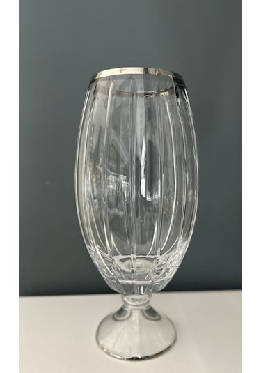 Decorium Cam Vazo Ayaklı Accademia Platin M06515-ab