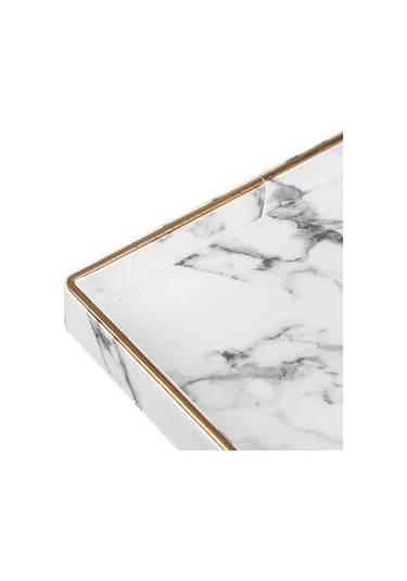 Büyük Altın Jant Servis Tepsi Mermer Çay Bardağı Setleri Tepsi Mutfak Saklama Kutusu Meyve Gıda Bardak Tutucu Tepsi Ev Dekorasyon Depolama Tepsileri Ahşap - Kırmızı