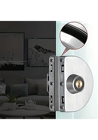 Nayomiglow Cam Vitrin/vitrin Kilitleri Paslanmaz Çelik Çift Kapı Delmeye Gerek Yok 2 Anahtarlı Kolay Kurulumlu Ev Aleti