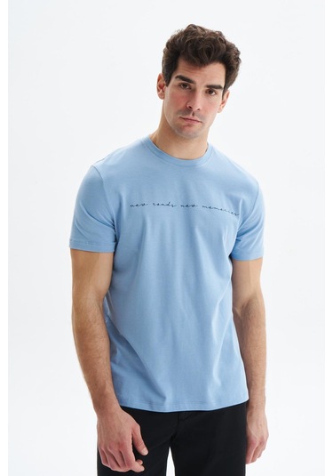 Arma Erkek Regular Fit Yazı Baskılı Süprem Bisiklet Yaka Tişört Y29344472702 Mavi